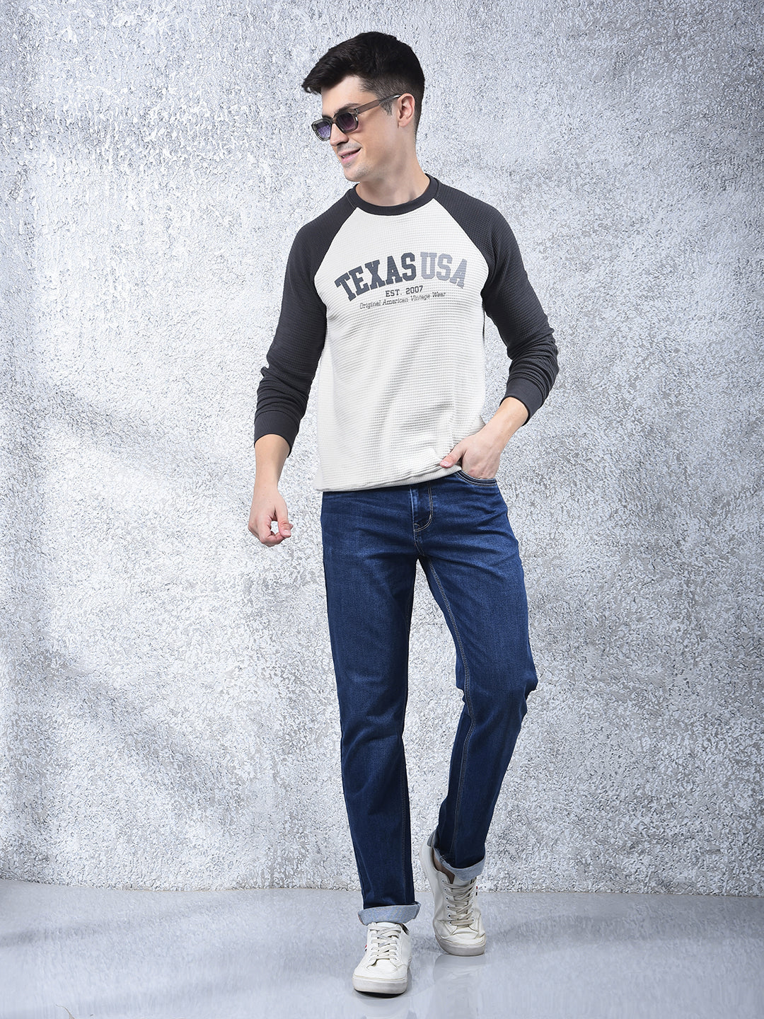 DONLAY DARK BLUE STRAIGHT-FIT JEANS