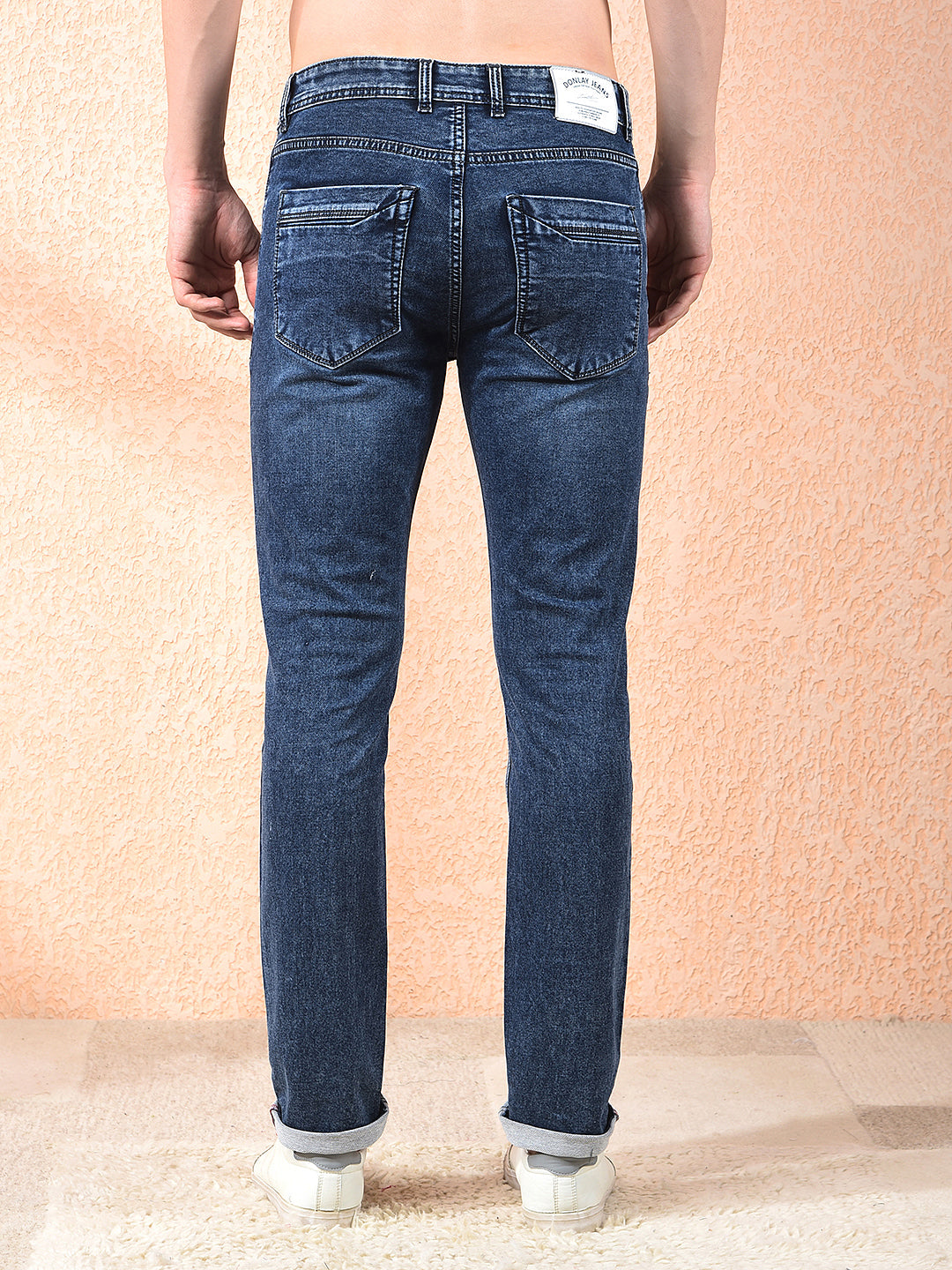 donlay denim blue narrow-fit jeans