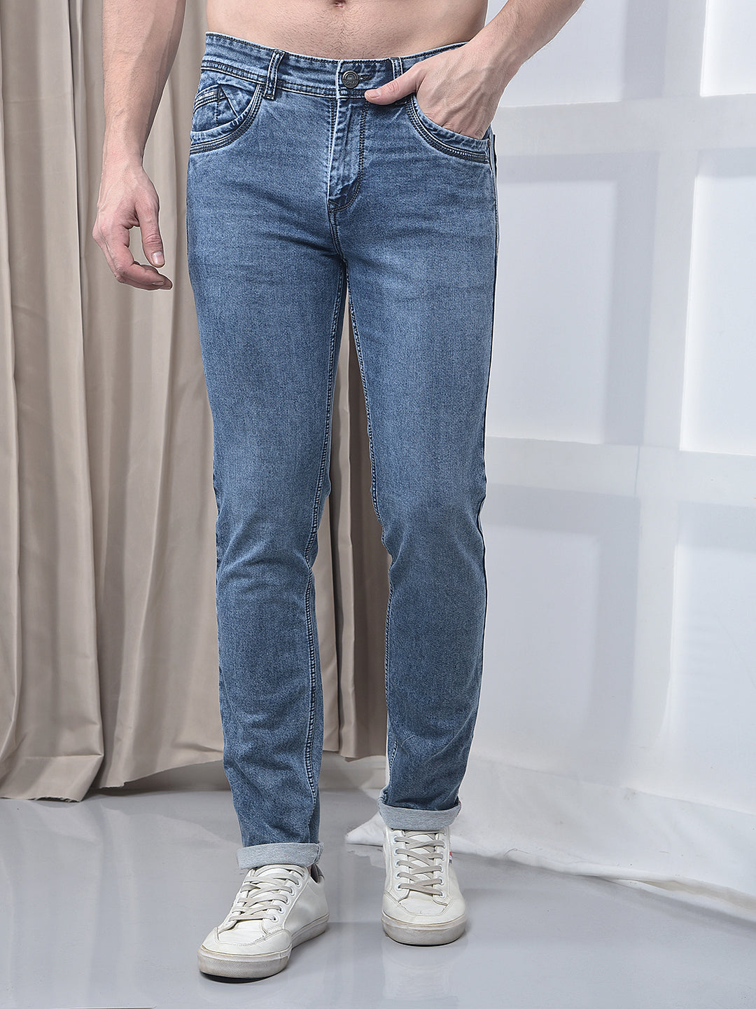 donlay light blue narrow-fit jeans