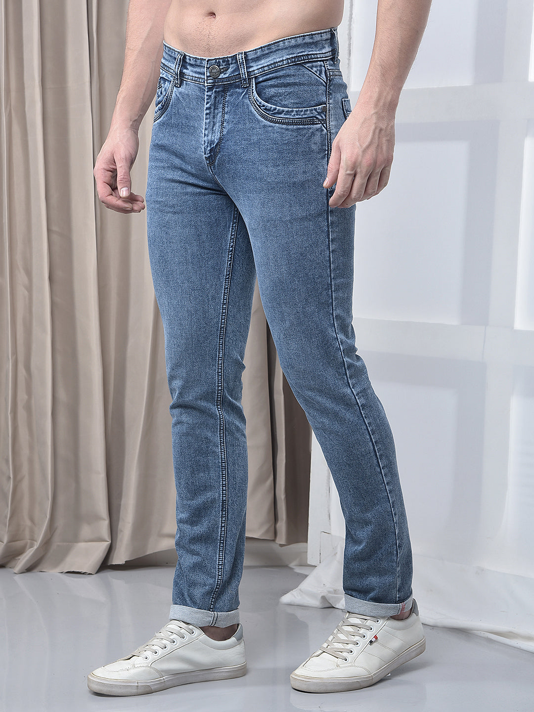 donlay light blue narrow-fit jeans