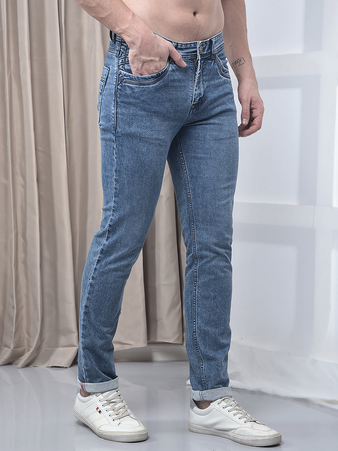 donlay light blue narrow-fit jeans