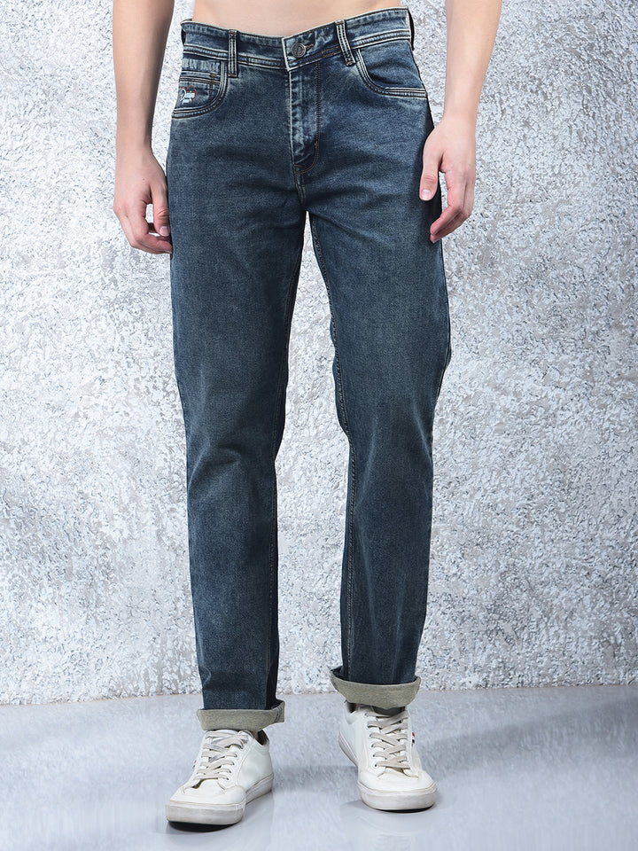 DONLAY TINT GREEN STRAIGHT-FIT JEANS