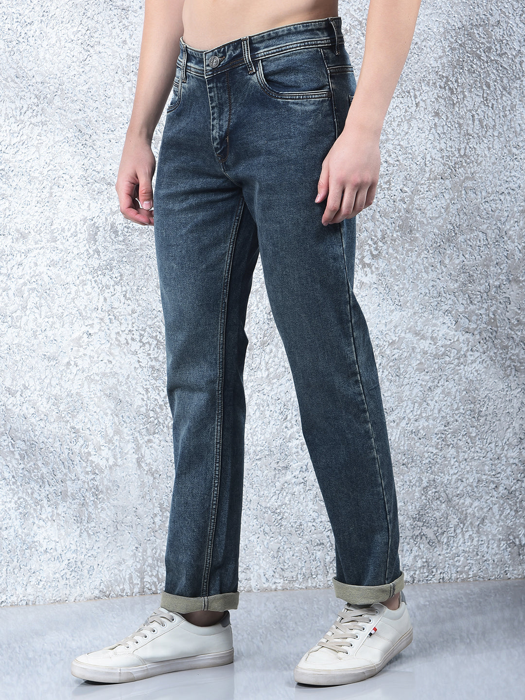 DONLAY TINT GREEN STRAIGHT-FIT JEANS
