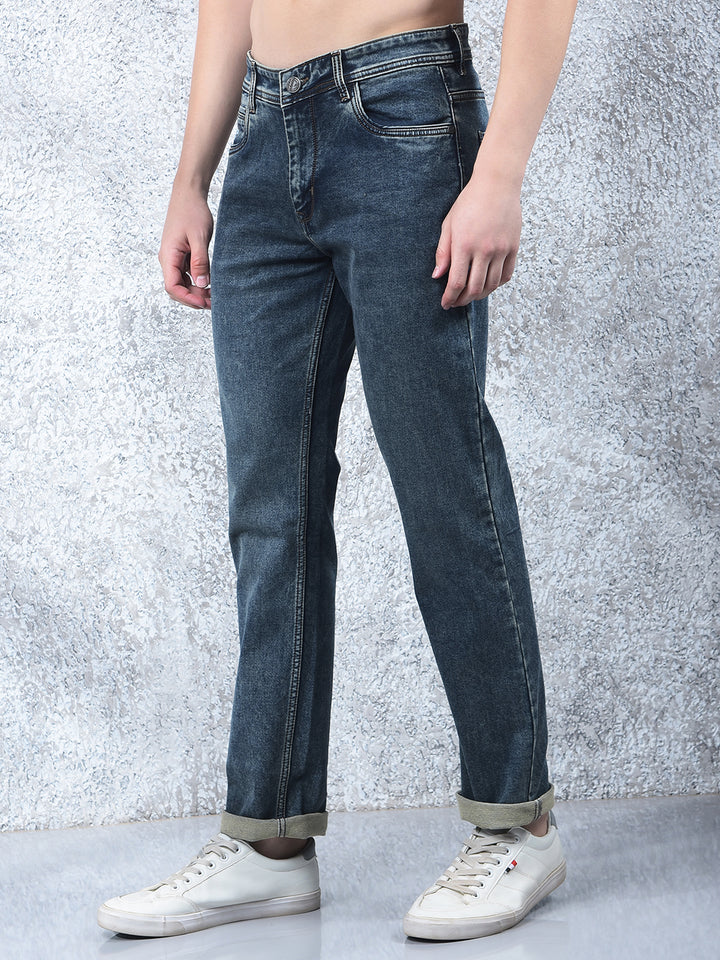 DONLAY TINT GREEN STRAIGHT-FIT JEANS