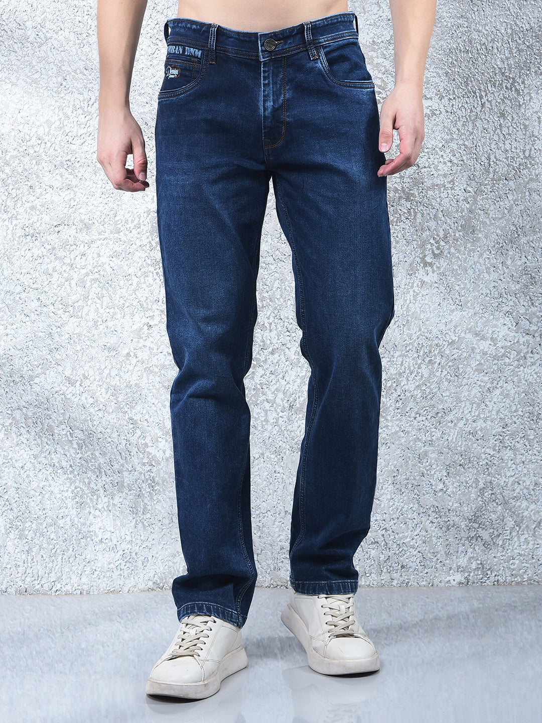 donlay dark blue straight-fit jeans