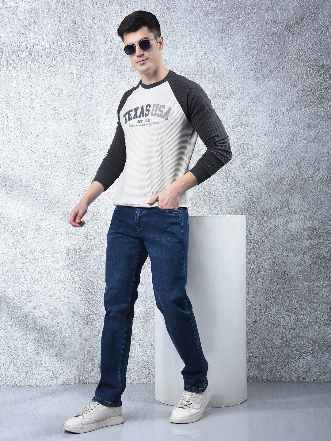 DONLAY DARK BLUE STRAIGHT-FIT JEANS