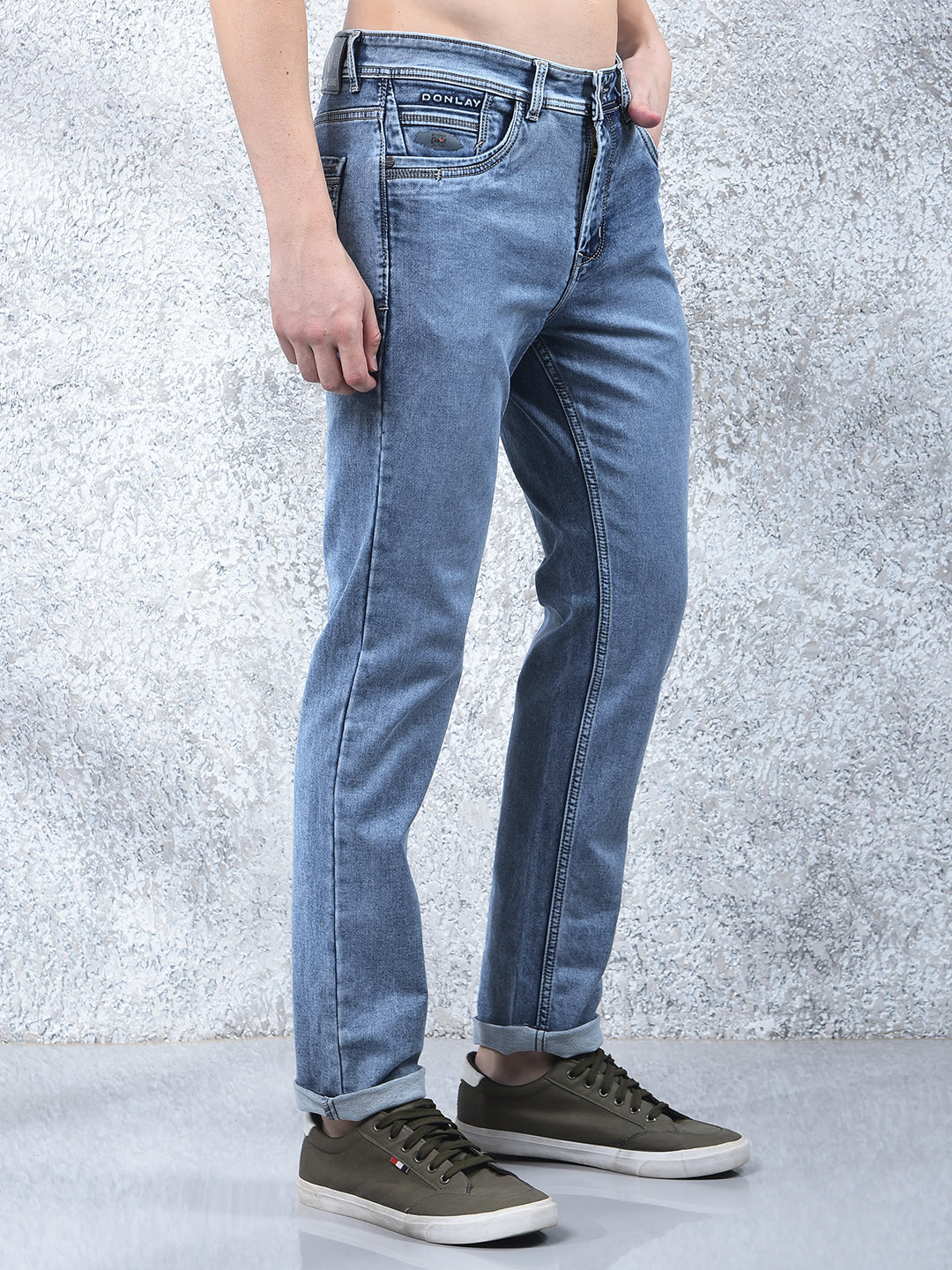 donlay blue narrow-fit jeans
