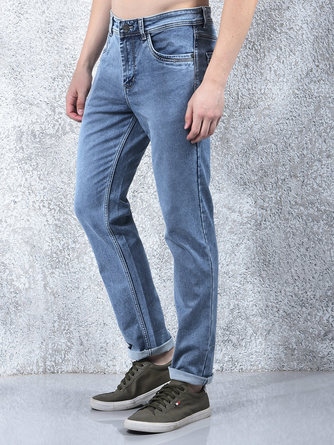 donlay blue narrow-fit jeans