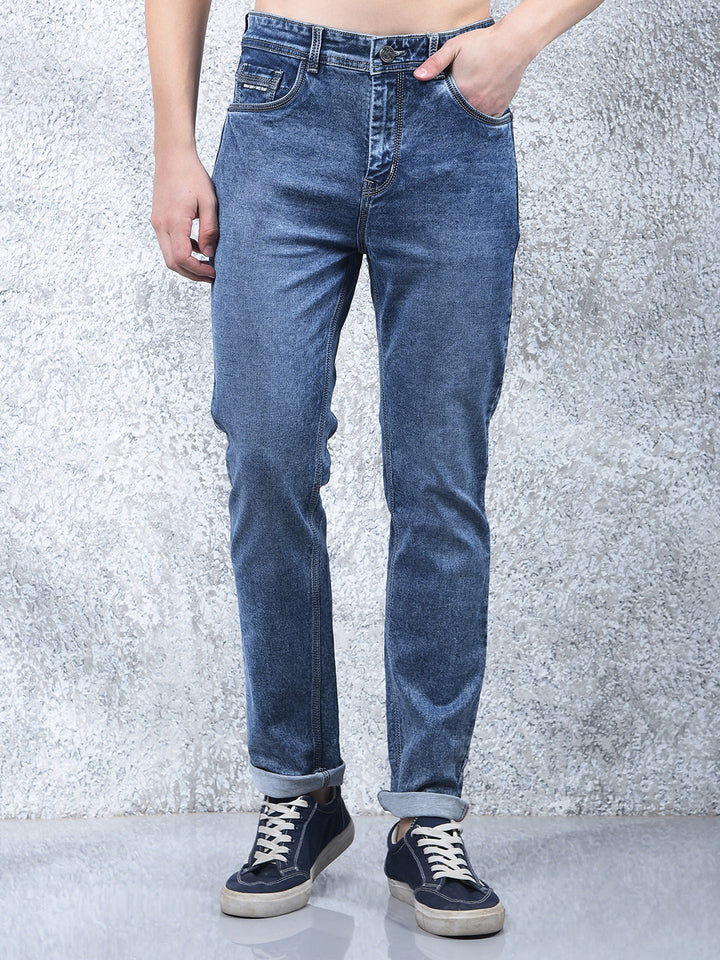 donlay blue narrow-fit jeans