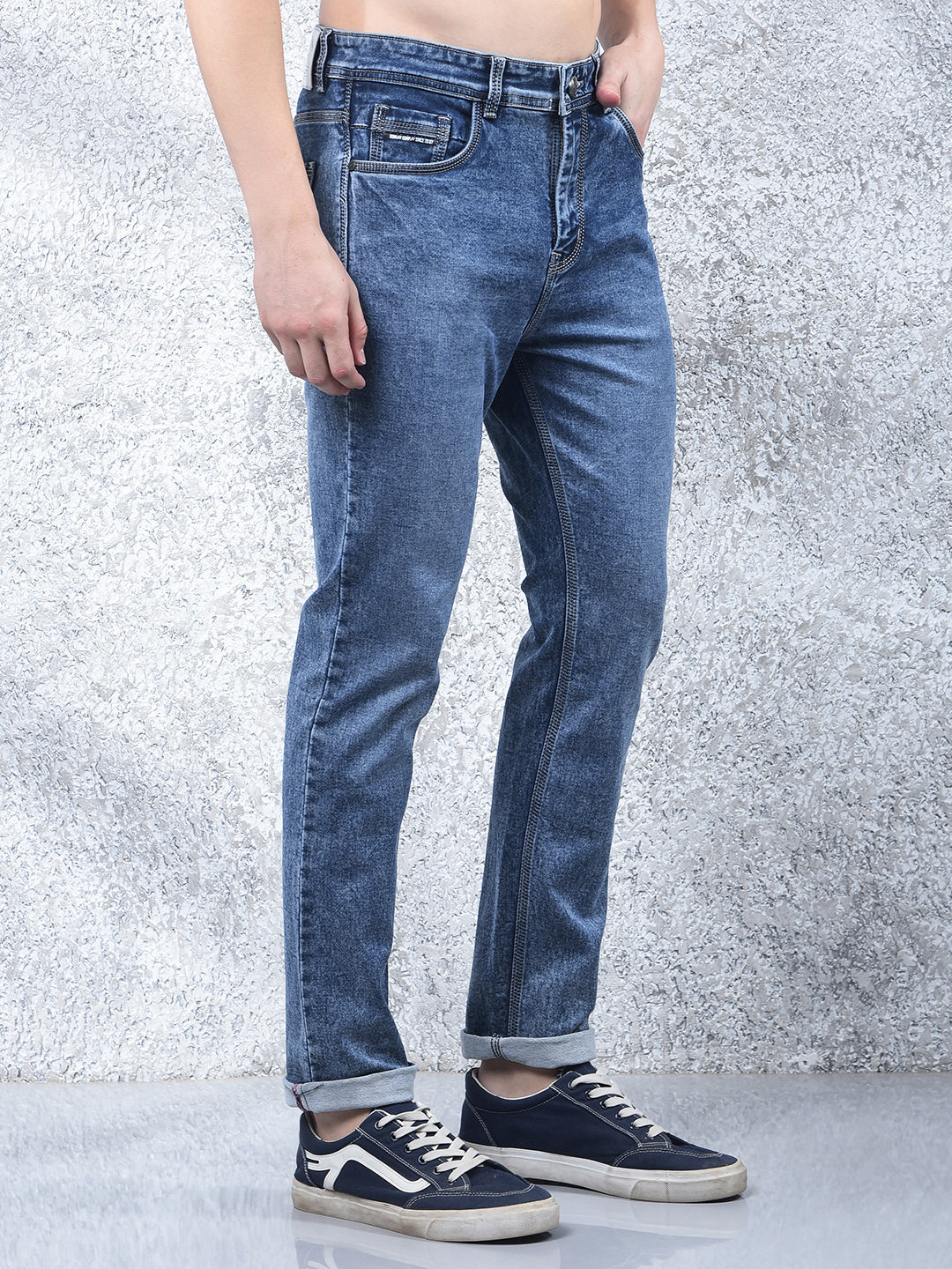 donlay blue narrow-fit jeans