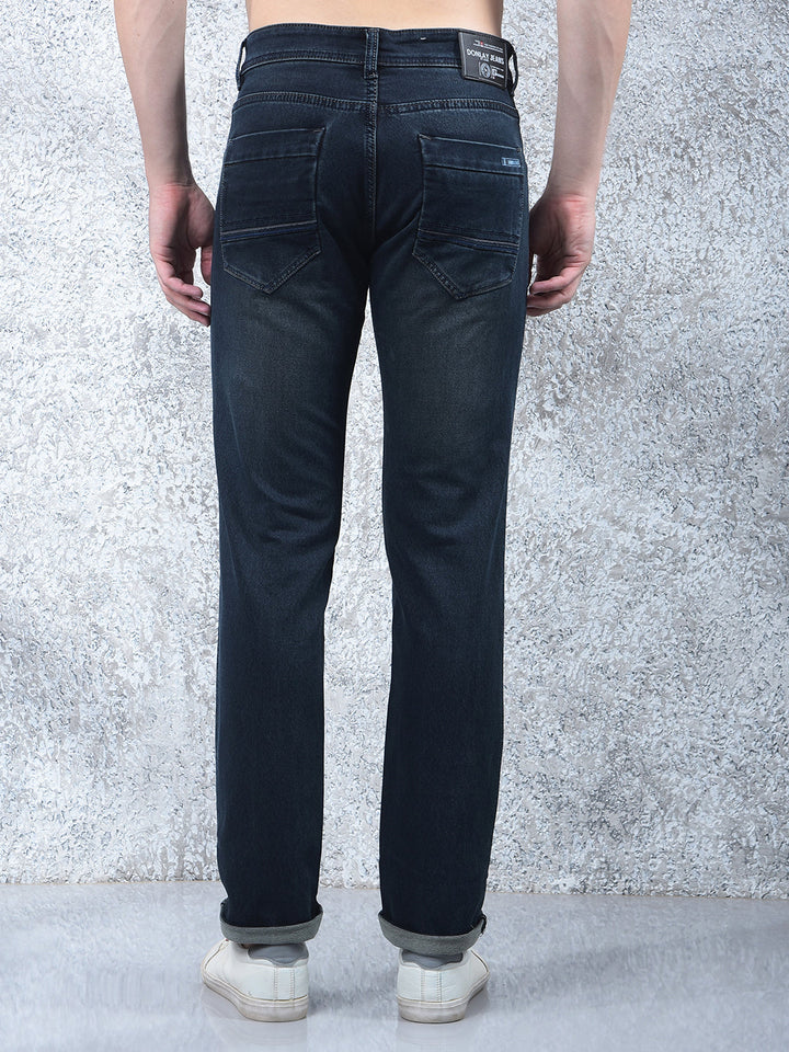 donlay navy blue narrow-fit jeans
