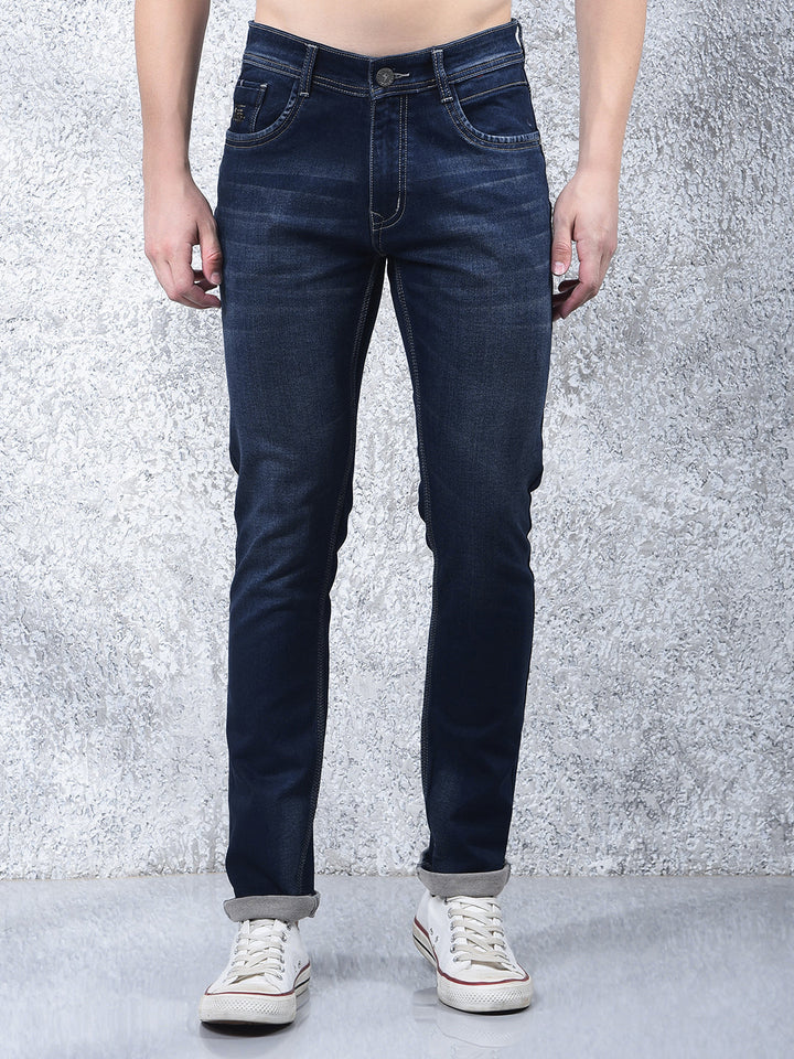donlay navy blue ultra-fit jeans