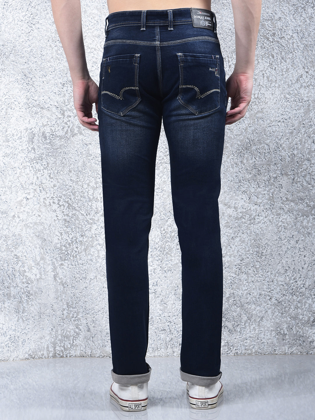 donlay navy blue ultra-fit jeans