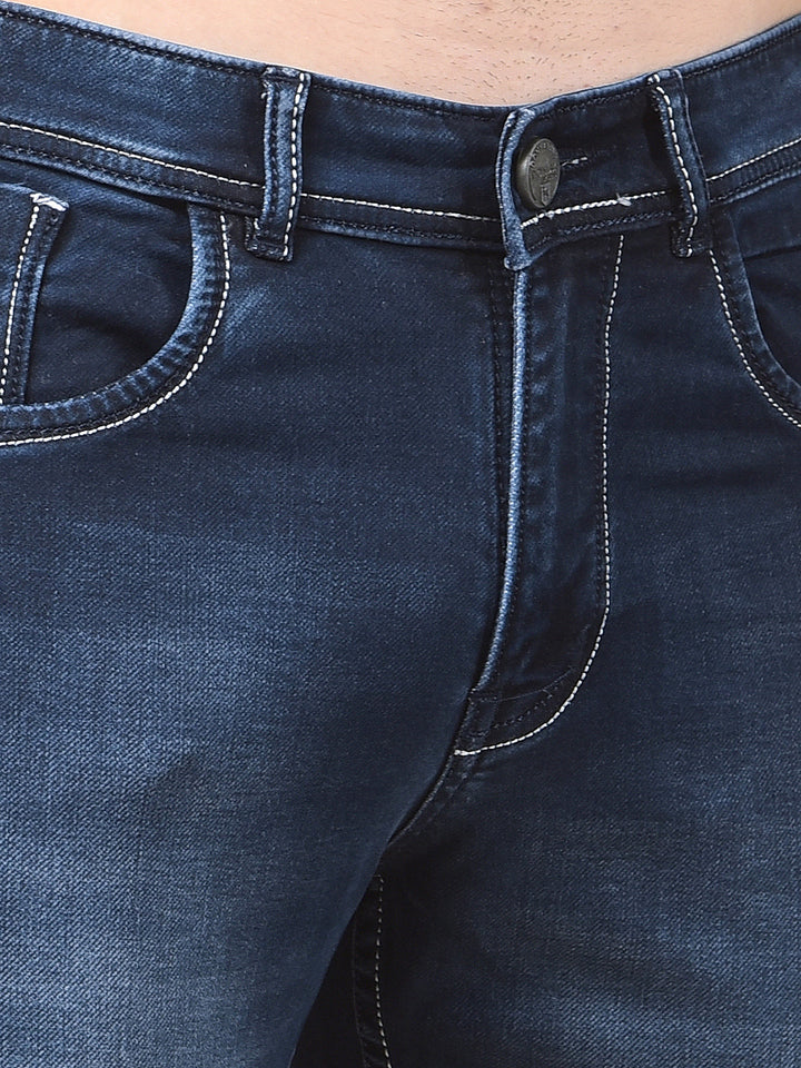 donlay navy blue straight-fit jeans