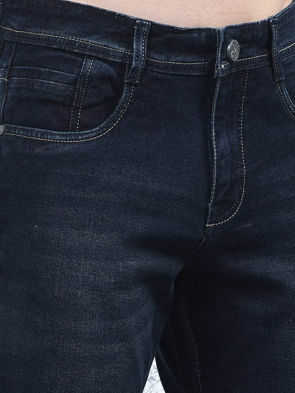 donlay navy brown narrow-fit jeans