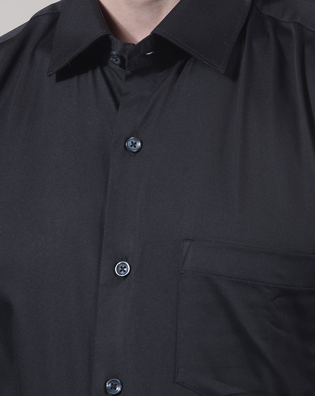 DONLAY BLACK SOLID STRETCH-FIT FORMAL SHIRT
