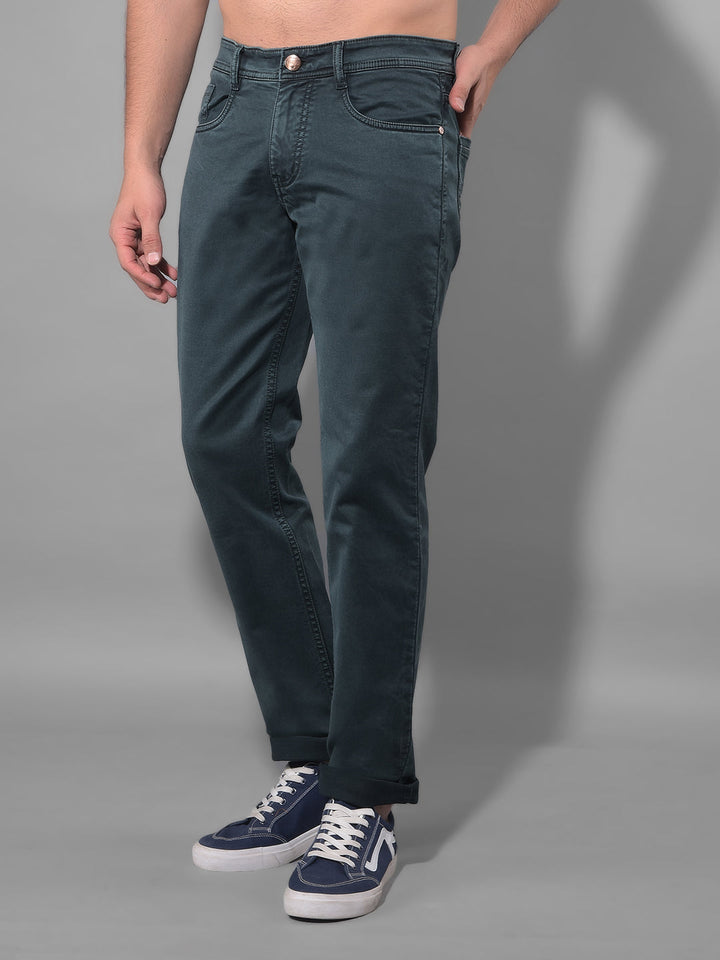 cobb dark green straight fit premium jeans