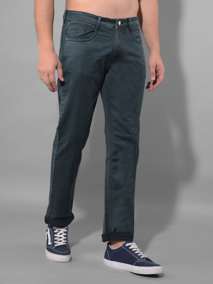 cobb dark green straight fit premium jeans