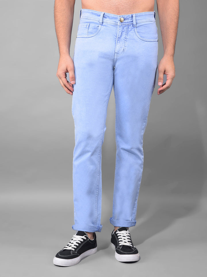 cobb sky blue straight fit premium jeans