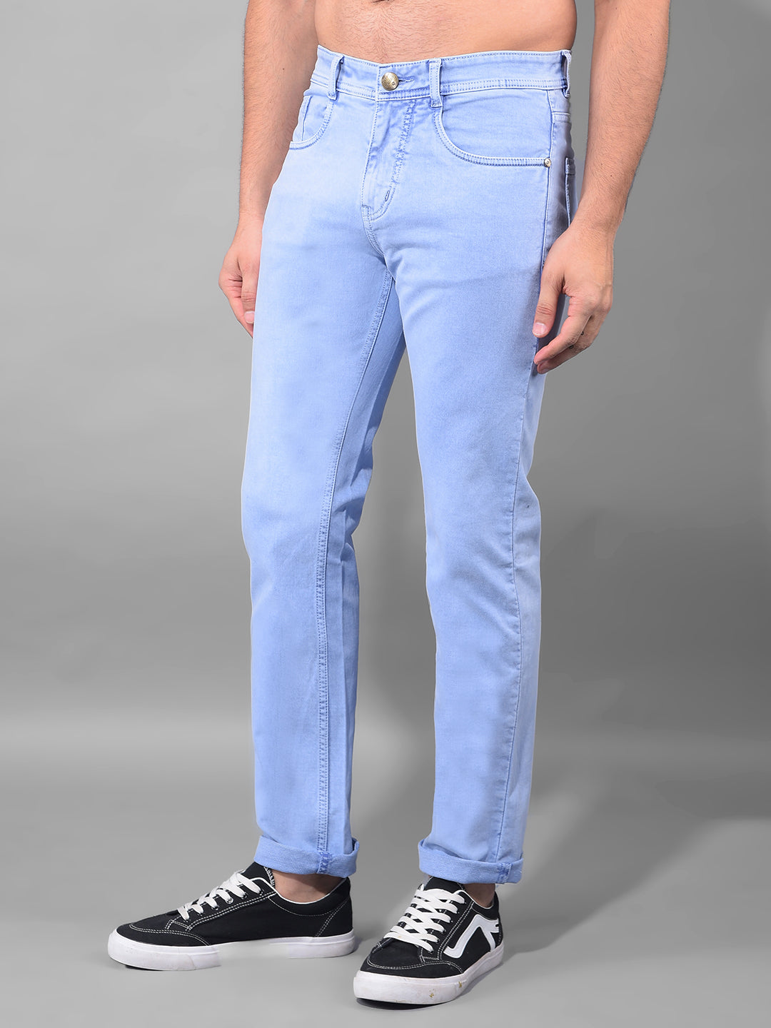 cobb sky blue straight fit premium jeans