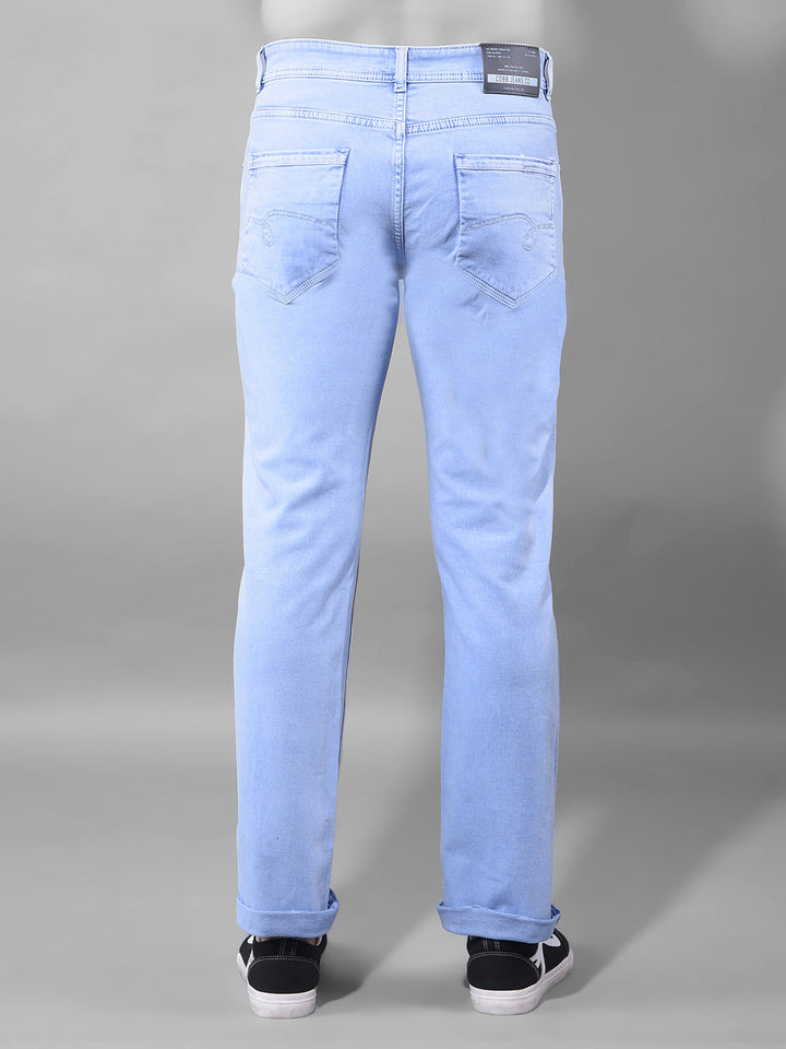 cobb sky blue straight fit premium jeans