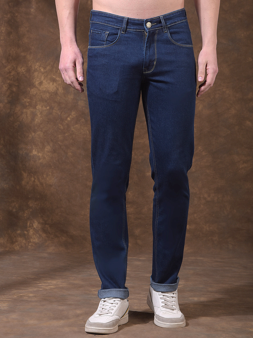 cobb navy blue narrow-fit premium jeans