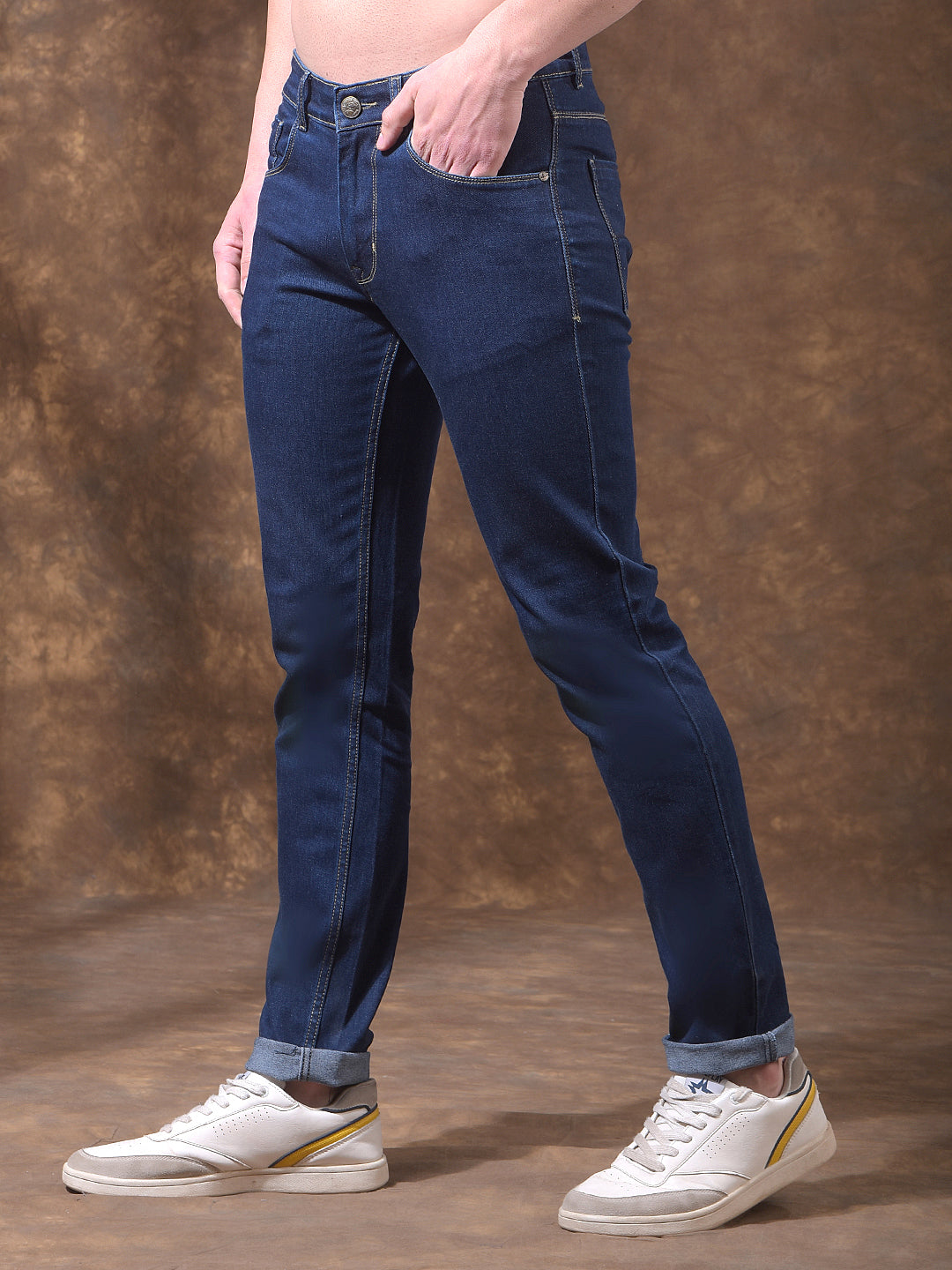 cobb navy blue narrow-fit premium jeans