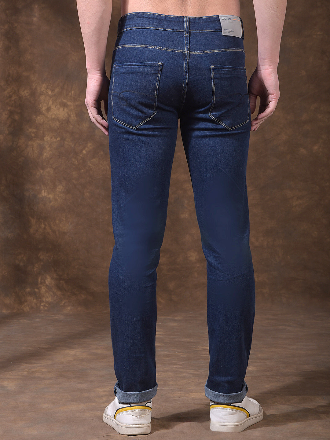 cobb navy blue narrow-fit premium jeans