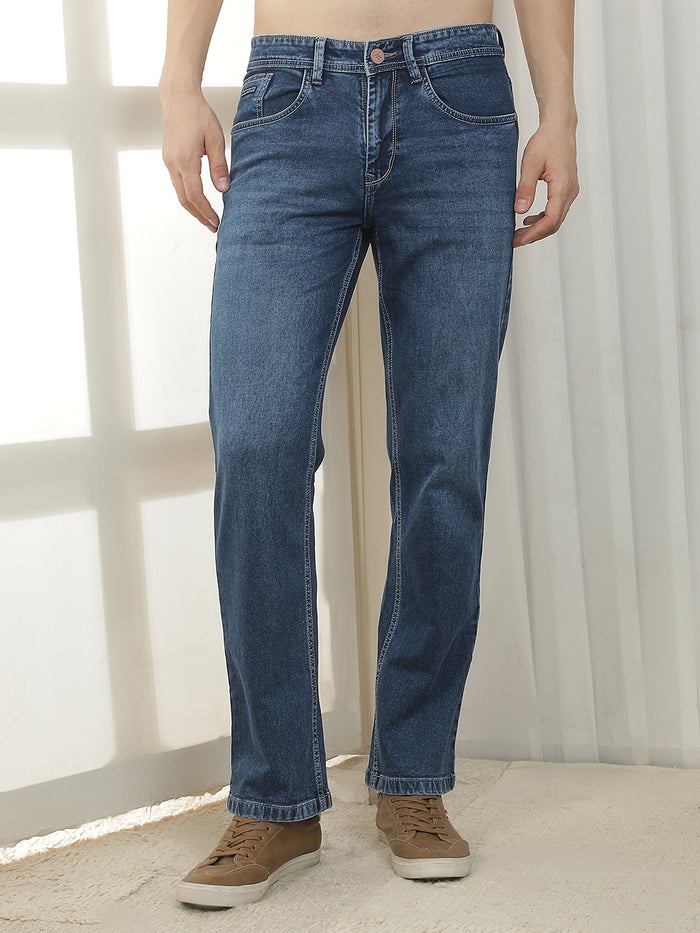dark blue comfort-fit premium jeans