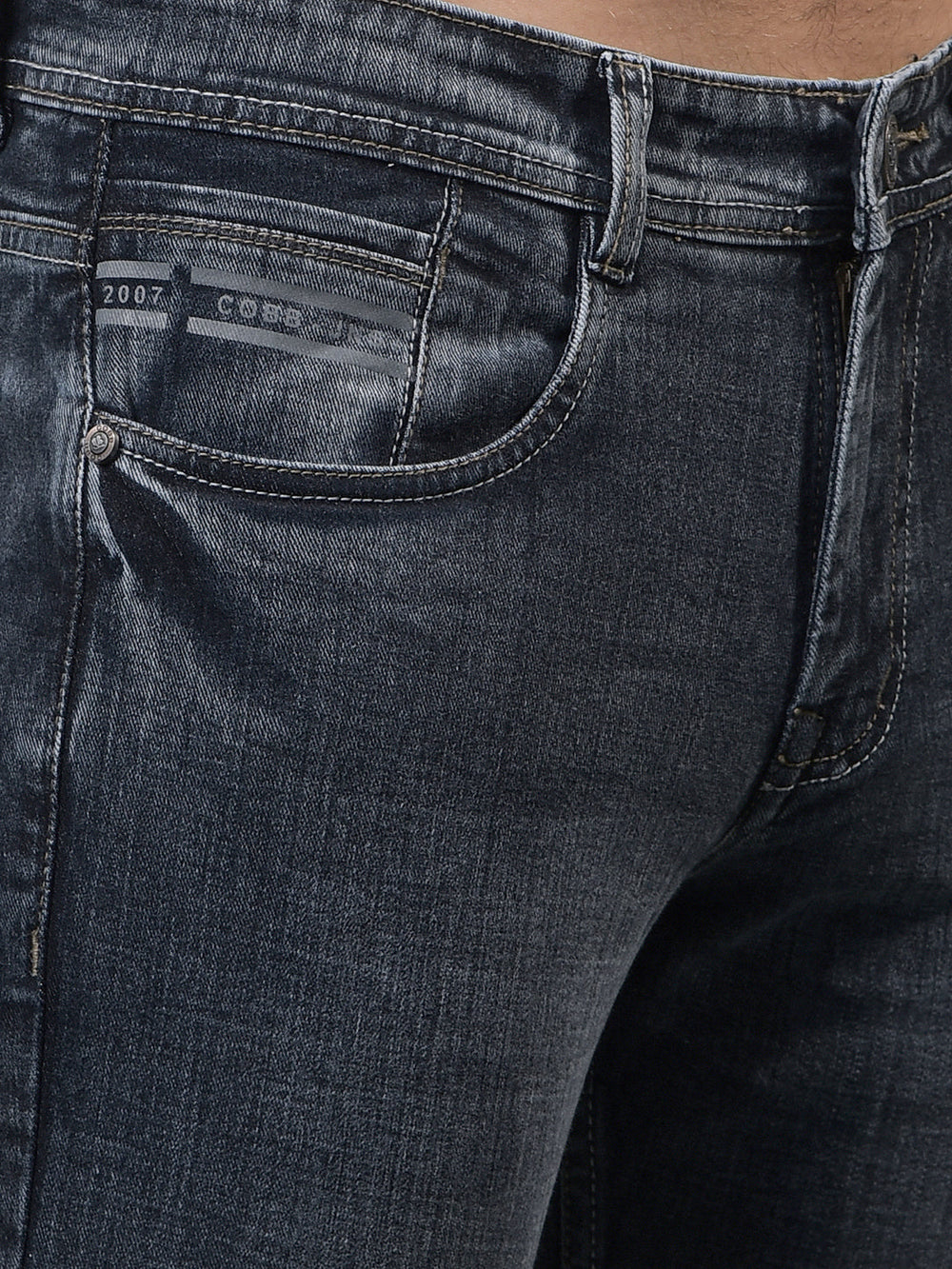 cobb grey straight-fit premium jeans