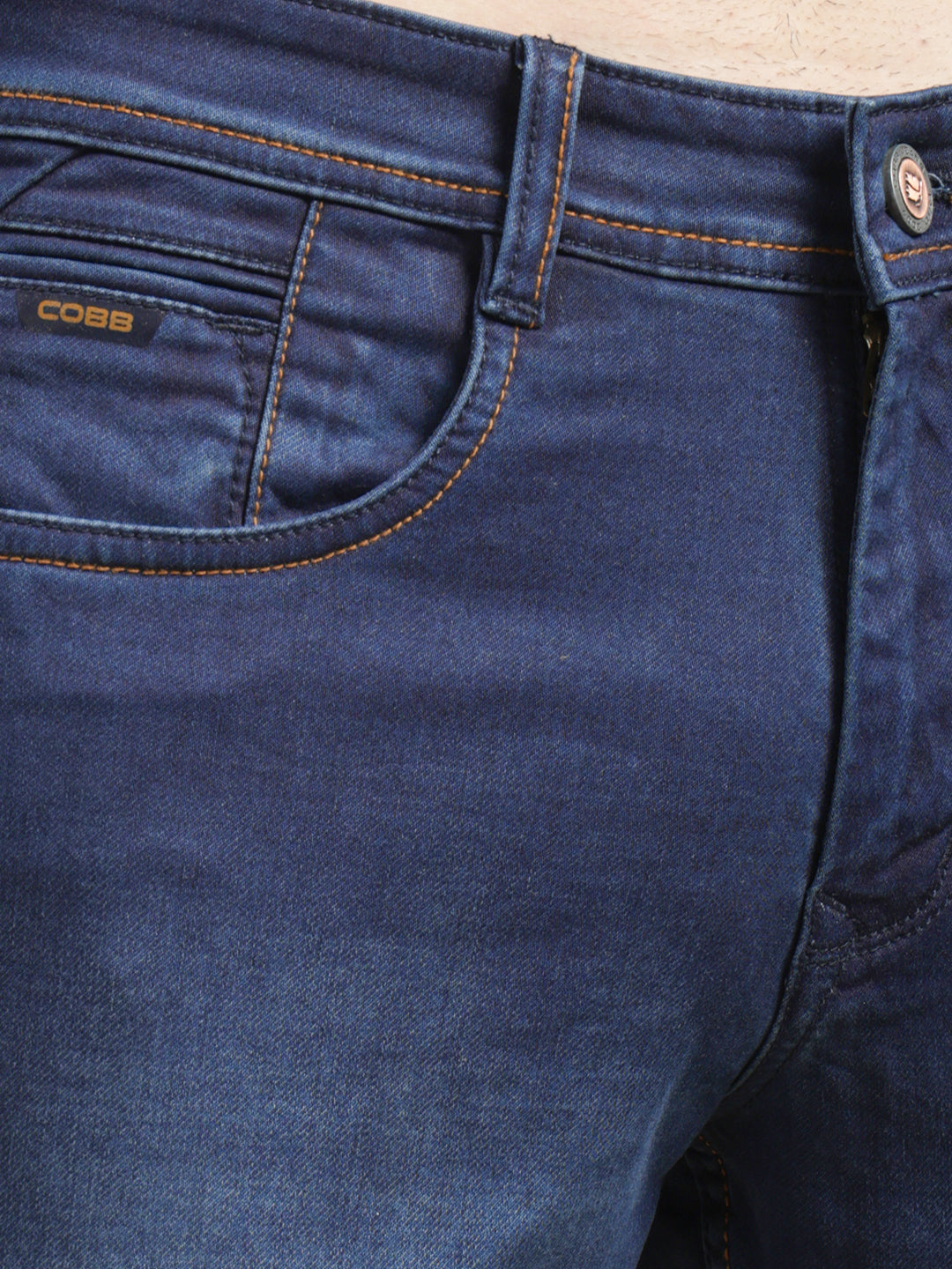 cobb navy blue straight-fit premium jeans