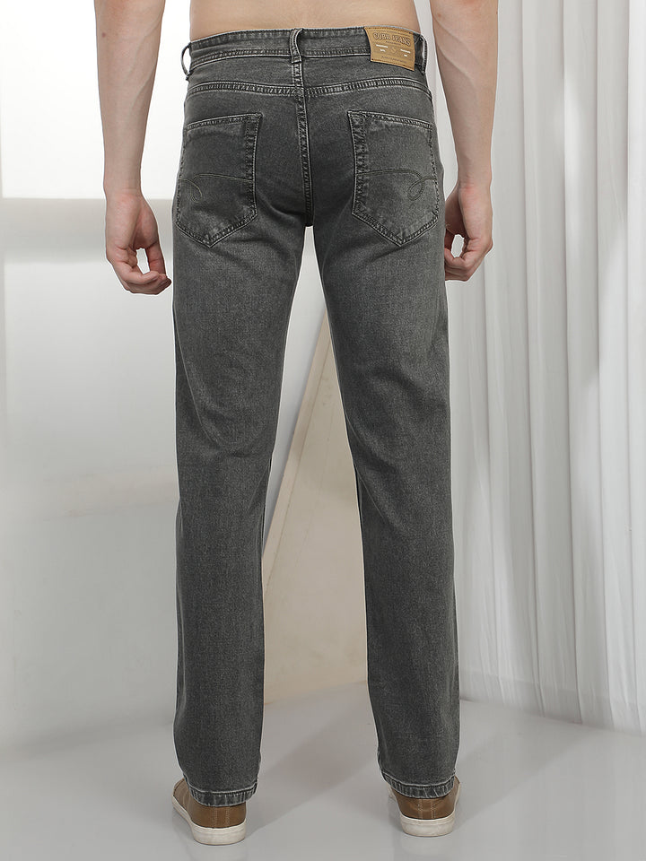 grey straight-fit premium jeans