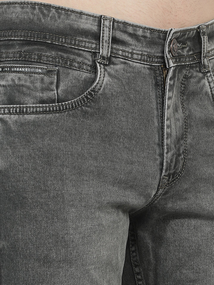grey straight-fit premium jeans