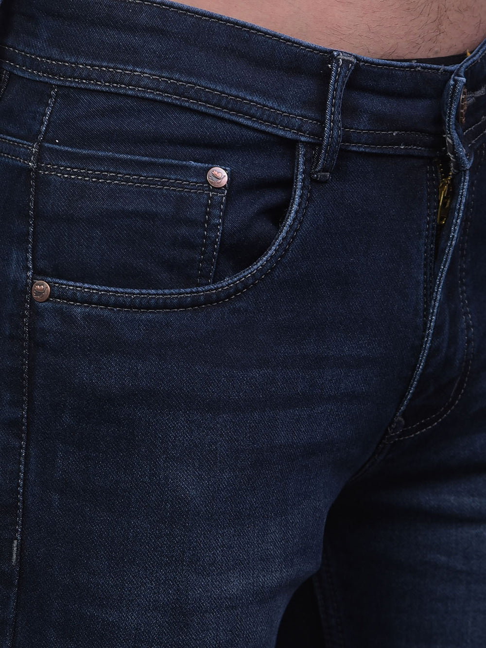 cobb navy blue narrow-fit premium jeans