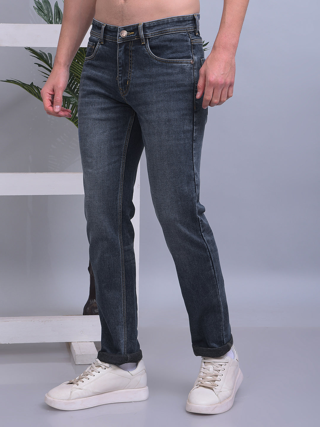 cobb navy narrow-fit premium jeans