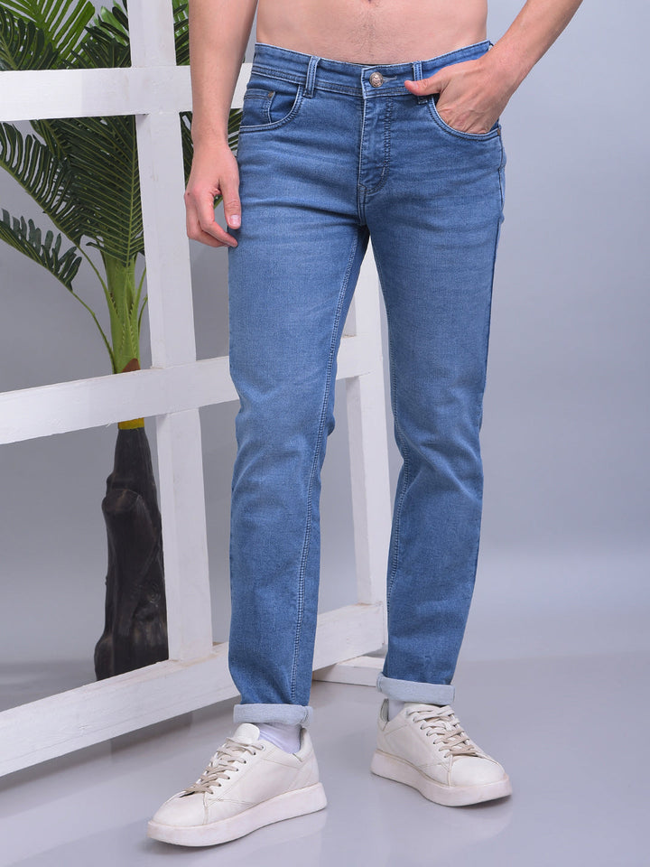 cobb dusty blue narrow-fit premium jeans