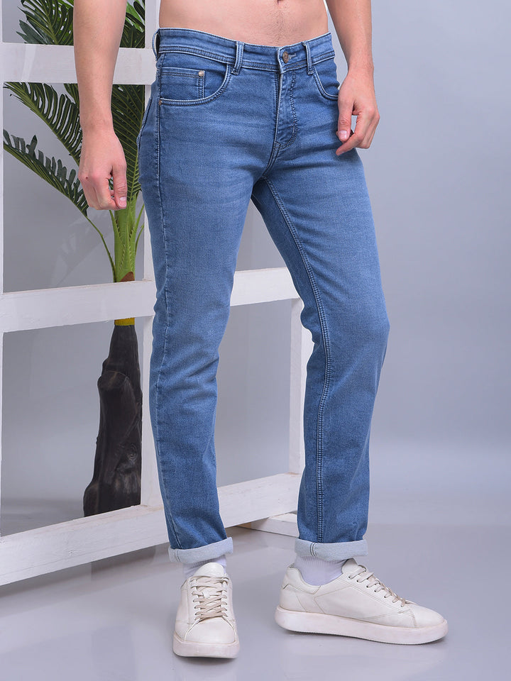 COBB DUSTY BLUE NARROW-FIT PREMIUM JEANS