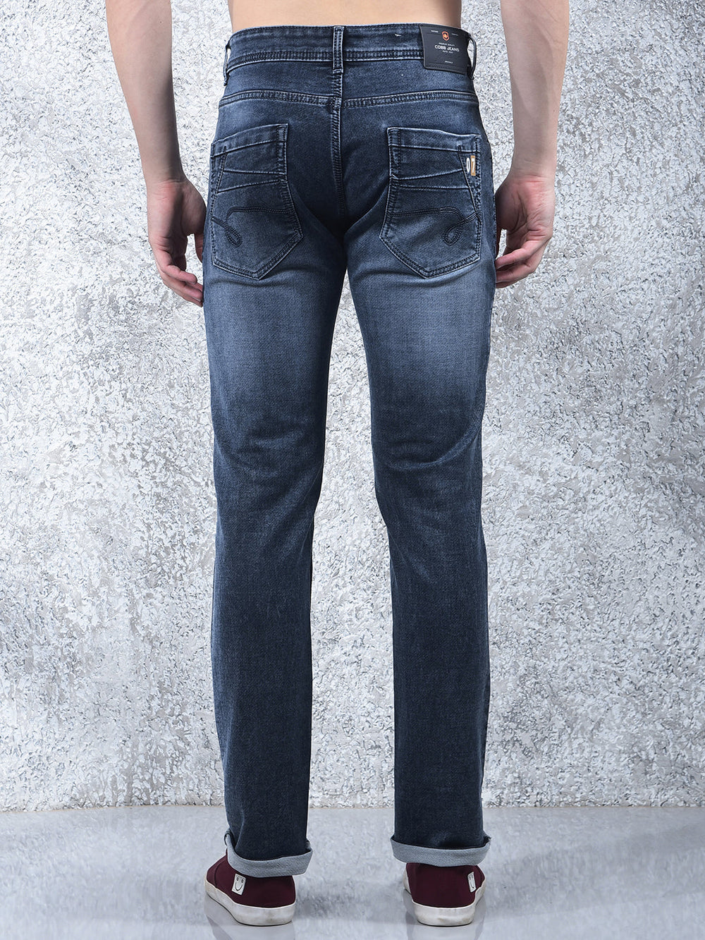 cobb denim blue narrow-fit premium jeans