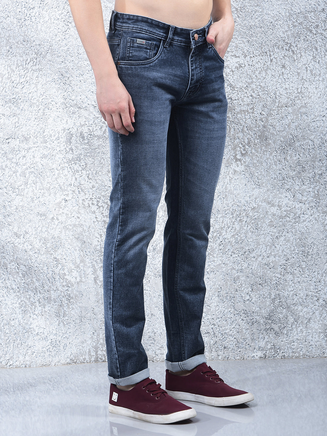 cobb denim blue narrow-fit premium jeans