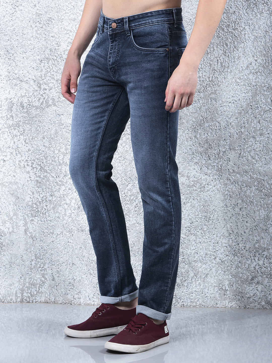 cobb denim blue narrow-fit premium jeans