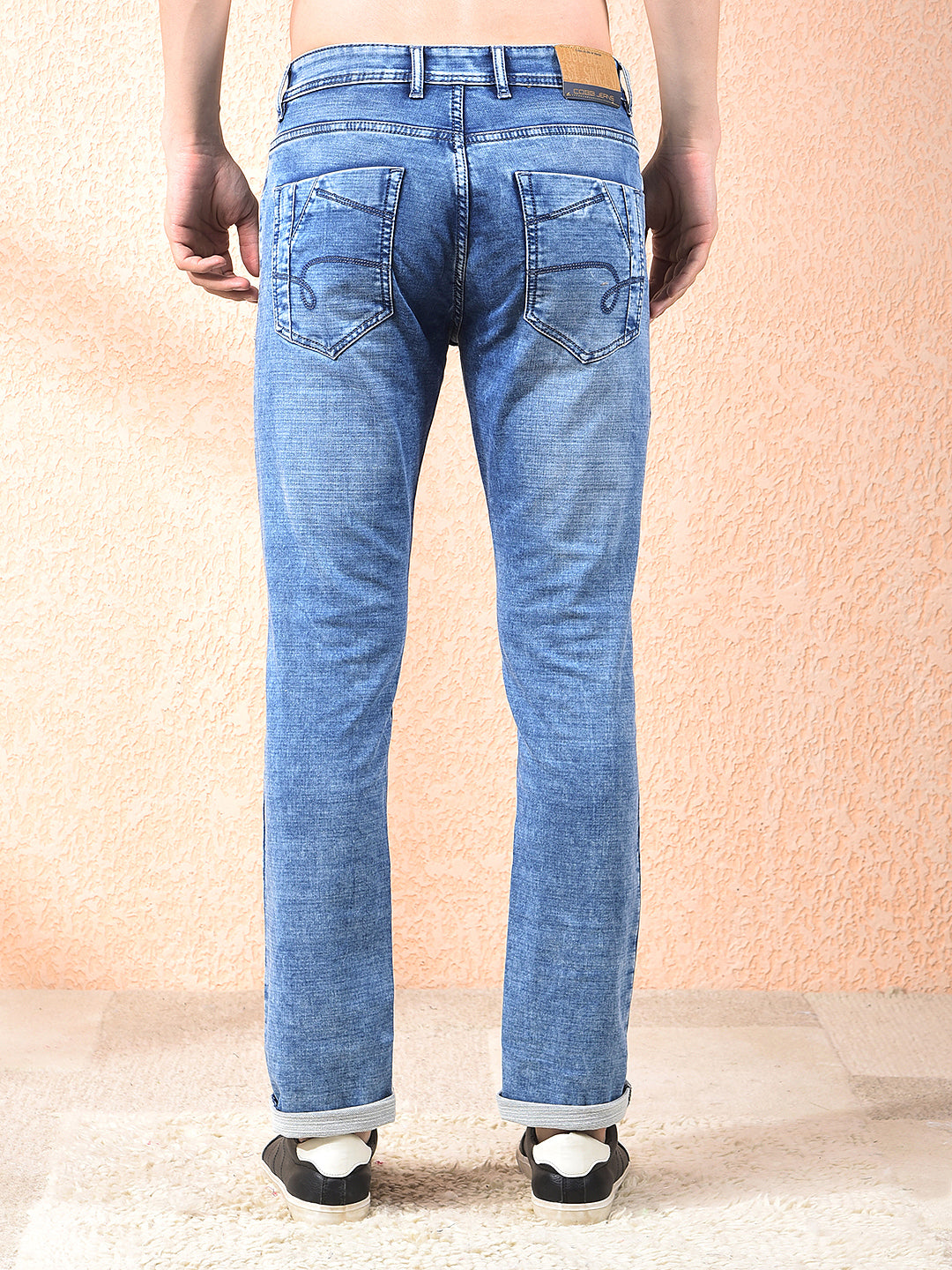 cobb washed blue narrow-fit premium jeans