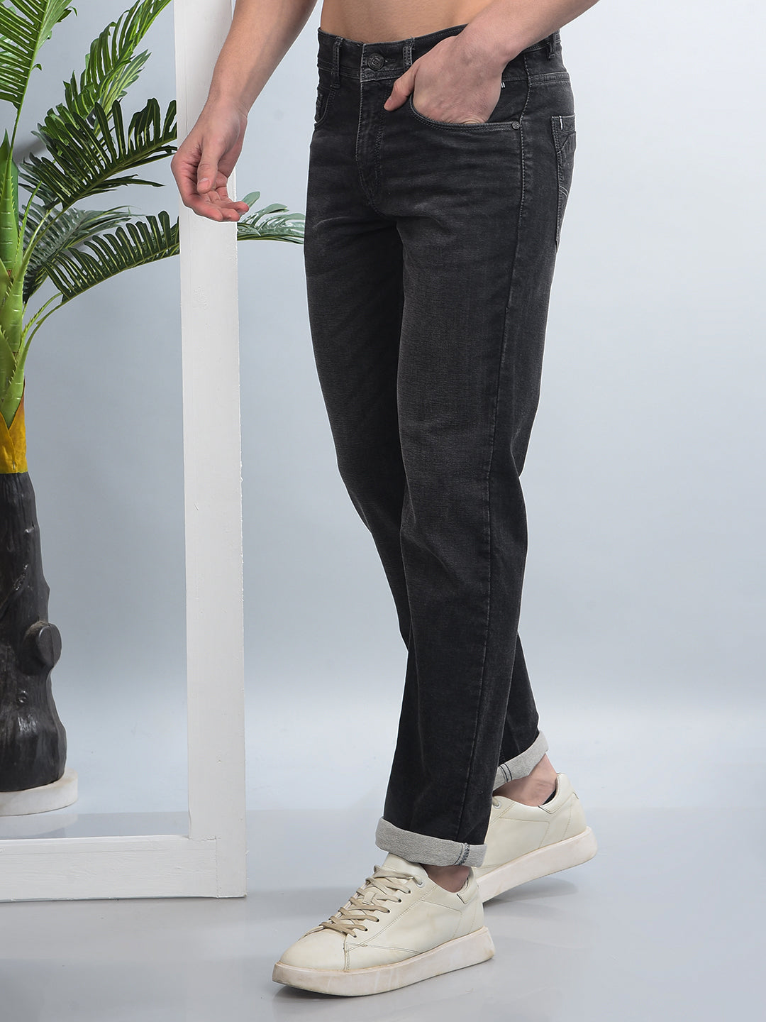 cobb dark grey straight fit premium jeans