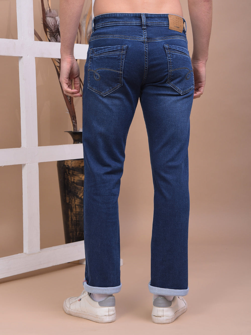 cobb dark blue straight-fit premium jeans