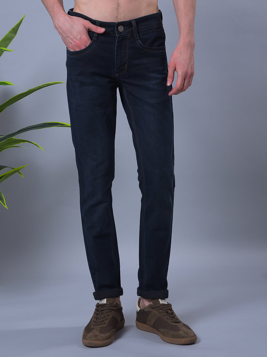 cobb navy blue narrow-fit premium jeans