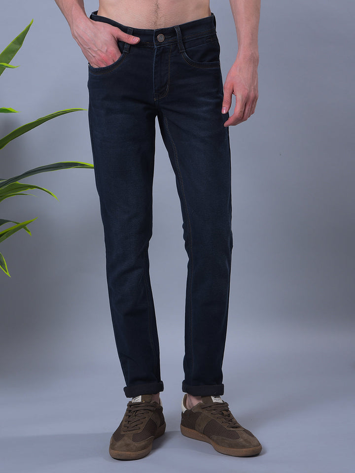 cobb navy blue narrow-fit premium jeans