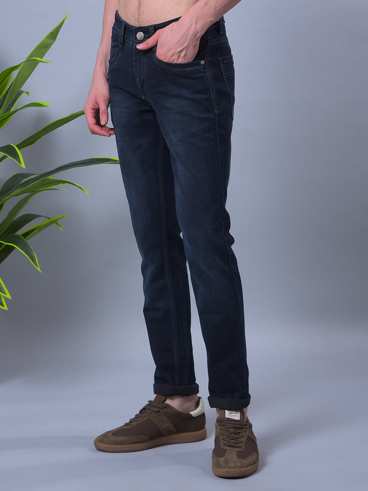 cobb navy blue narrow-fit premium jeans