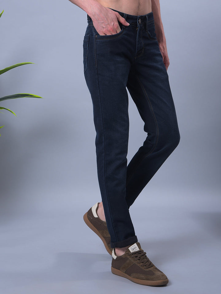 cobb navy blue narrow-fit premium jeans