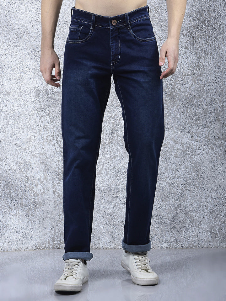 cobb dark blue straight-fit premium jeans