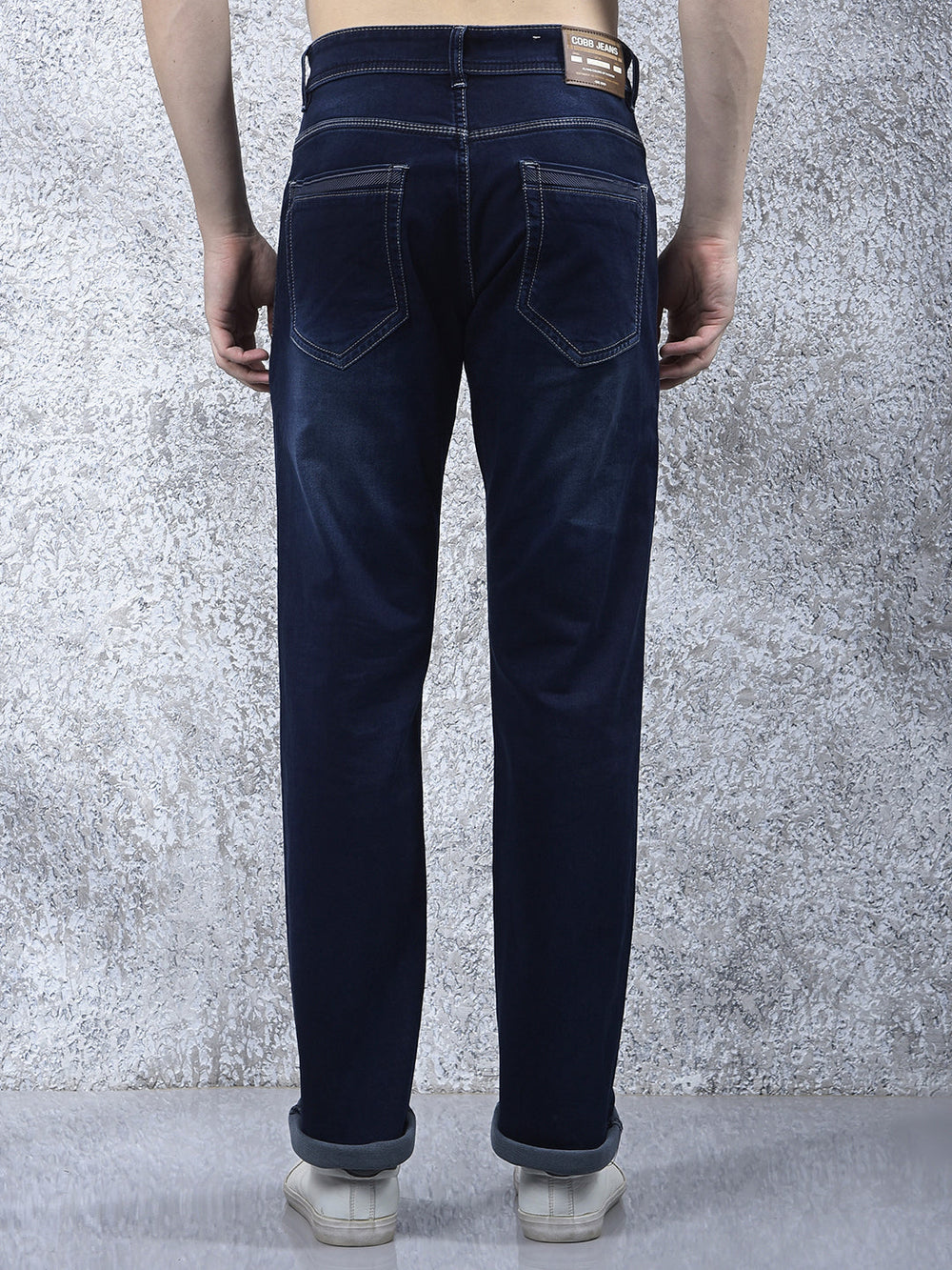 cobb dark blue straight-fit premium jeans