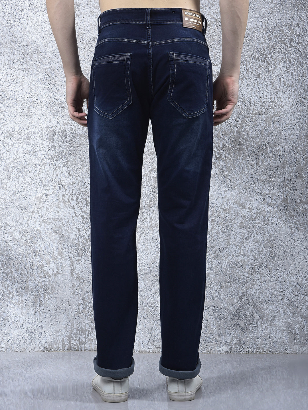 cobb dark blue straight-fit premium jeans